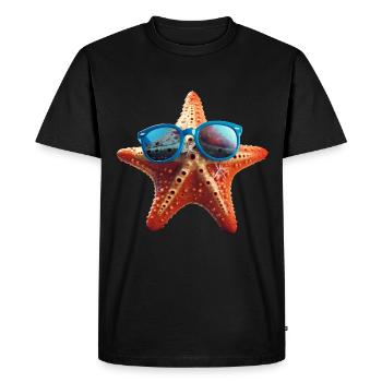 Lunettes de soleil étoile de mer - T-shirt Premium bio Homme - noir - Devant - Nico (187cm)