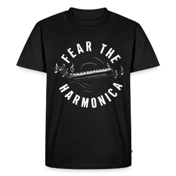 Harmonica Playing Gift - Men's Premium Organic T-Shirt - black - Front - Nico (187cm)