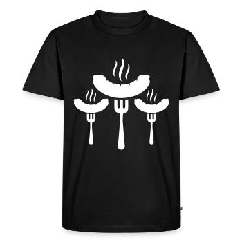 Bratwurst icon sausage - Men's Premium Organic T-Shirt - black - Front - Nico (187cm)