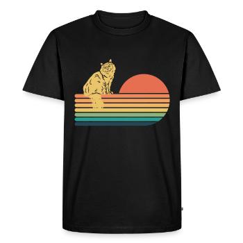 Burmese Cat Retro Vintage - Men's Premium Organic T-Shirt - black - Front - Nico (187cm)