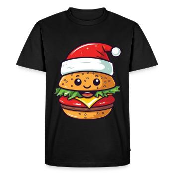 Burger Noël Bande Dessinée - T-shirt Premium bio Homme - noir - Devant - Nico (187cm)