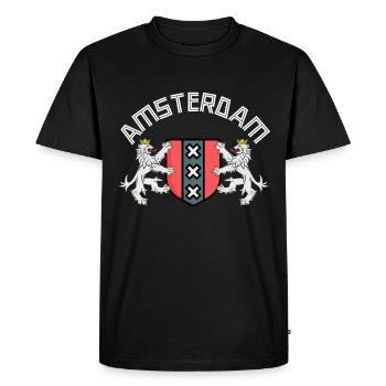 Amsterdam T-shirt - T-shirt Premium bio Homme - noir - Devant - Nico (187cm)