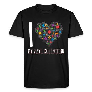 Love my vinyl collection / records - Men's Premium Organic T-Shirt - black - Front - Nico (187cm)