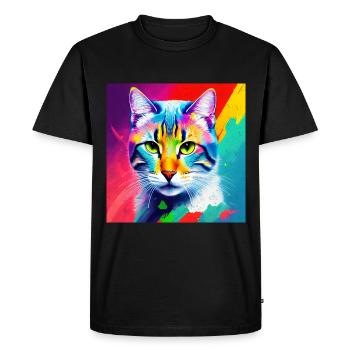 Noble Cat Peinture à l’huile Design Peintures à l’huile Peintures Sty - T-shirt Premium bio Homme - noir - Devant - Nico (187cm)
