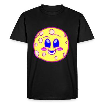 Lune laide Kawaii - T-shirt Premium bio Homme - noir - Devant - Nico (187cm)