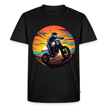 Moto Motocross Sunset - T-shirt Premium bio Homme - noir - Devant - Nico (187cm)