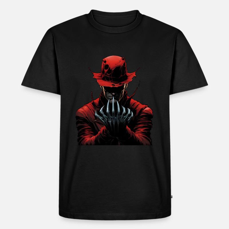 Horror, Unheimlicher Mann - Männer Premium Bio T-Shirt - Schwarz