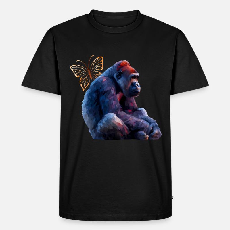 Affe - Männer Premium Bio T-Shirt - Schwarz