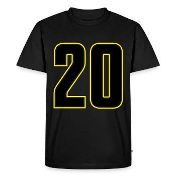 20 nombre - T-shirt Premium bio Homme - noir - Devant - Nico (187cm)
