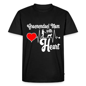 Groenendael Belgian Shepherd Mom Mama Heartbeat - Men's Premium Organic T-Shirt - black - Front - Nico (187cm)