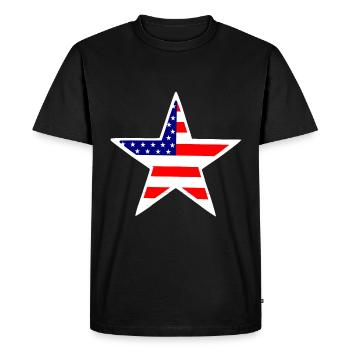Étoile américaine - T-shirt Premium bio Homme - noir - Devant - Nico (187cm)