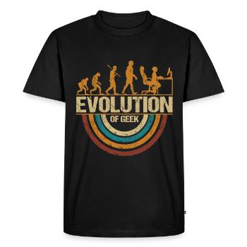 Computer Nerd Programmer Evolution funny - Men's Premium Organic T-Shirt - black - Front - Nico (187cm)
