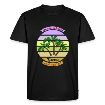 Holidays in Greece - Men's Premium Organic T-Shirt - black - Front - Nico (187cm)