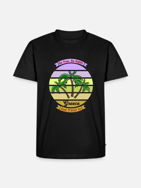 Vacances en Grèce - T-shirt Premium bio Homme - noir