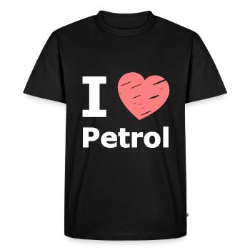 I love petrol - Men's Premium Organic T-Shirt - black - Front - Nico (187cm)