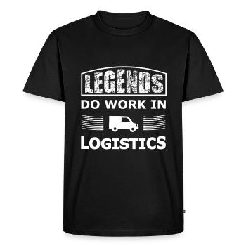 Le mythe de la logistique - T-shirt Premium bio Homme - noir - Devant - Nico (187cm)