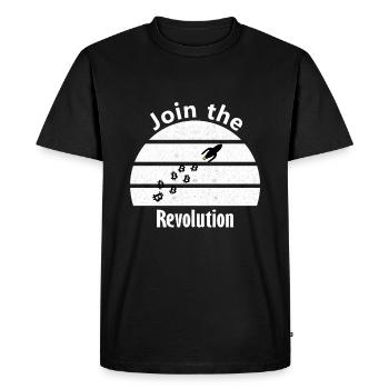 Les Bitcoins révolutionnaires - T-shirt Premium bio Homme - noir - Devant - Nico (187cm)