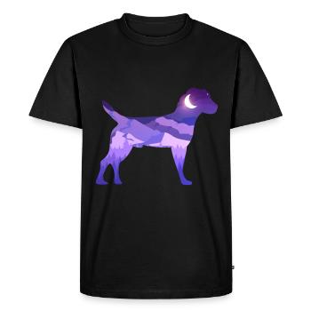 Heather Terrier Moon Mountains Silhouette Vecteur Violet - T-shirt Premium bio Homme - noir - Devant - Nico (187cm)