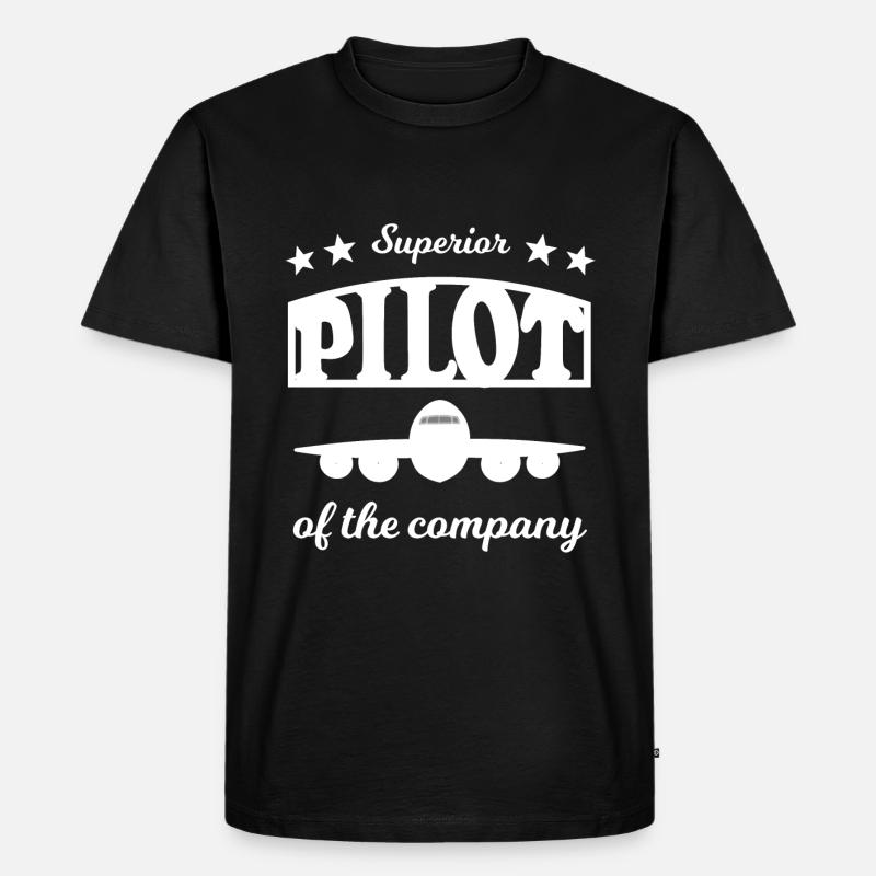 Allerbester Pilot - Männer Premium Bio T-Shirt - Schwarz