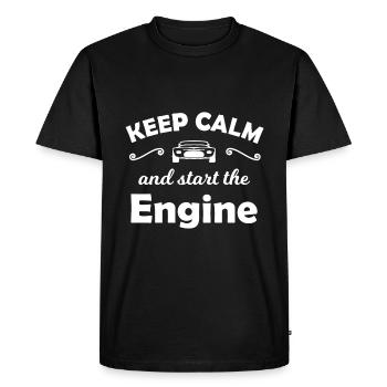 Démarre les moteurs - T-shirt Premium bio Homme - noir - Devant - Nico (187cm)