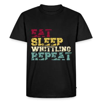 Whittling Woodcarver Sculpture sur bois Dicton - T-shirt Premium bio Homme - noir - Devant - Nico (187cm)