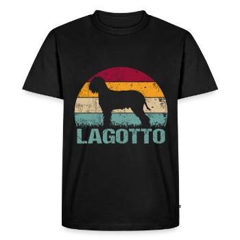 Lagotto Romagnolo Dog Vintage Retro - Men's Premium Organic T-Shirt - black - Front - Nico (187cm)