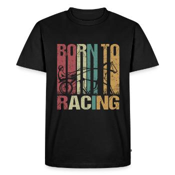 Trotting Trotter Courses de chevaux Born Vintage - T-shirt Premium bio Homme - noir - Devant - Nico (187cm)