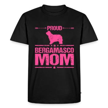 Bergame Chien de berger Maman Mama Maîtresse Rose - T-shirt Premium bio Homme - noir - Devant - Nico (187cm)