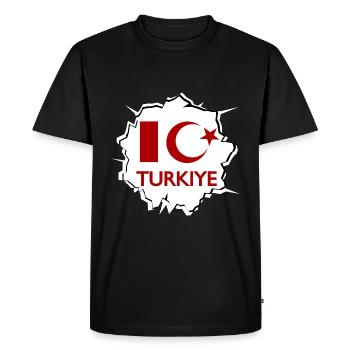 Turkey Love - Men's Premium Organic T-Shirt - black - Front - Nico (187cm)