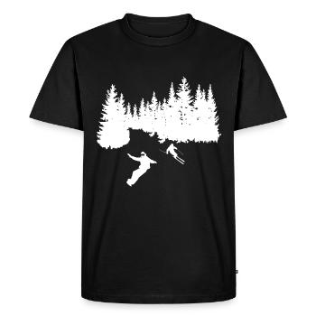 Trees - Snowboarding - Skiing - (4) - Men's Premium Organic T-Shirt - black - Front - Nico (187cm)