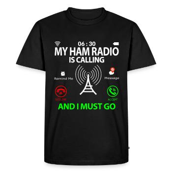 Ham Radio Operator Saying Sayings Funny Funny - Men's Premium Organic T-Shirt - black - Front - Nico (187cm)