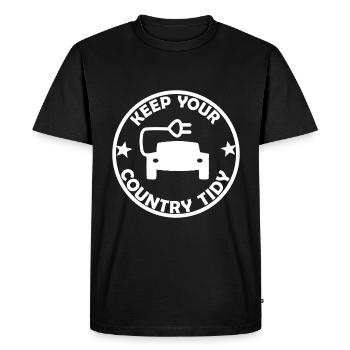 L’autocollant environnemental de la voiture E - T-shirt Premium bio Homme - noir - Devant - Nico (187cm)