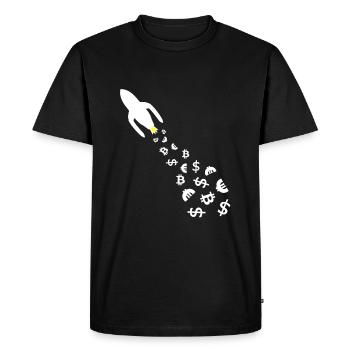 The Investor Rocket - Men's Premium Organic T-Shirt - black - Front - Nico (187cm)