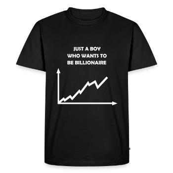 Cours des actions - T-shirt Premium bio Homme - noir - Devant - Nico (187cm)
