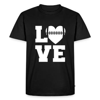 Football Love Heart Saying Text Love Gift - T-shirt Premium bio Homme - noir - Devant - Nico (187cm)