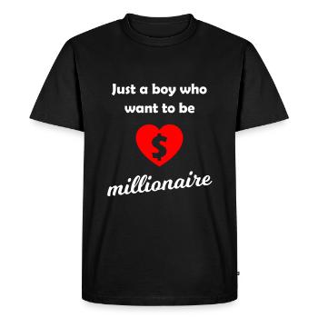 The Millionaire - Men's Premium Organic T-Shirt - black - Front - Nico (187cm)