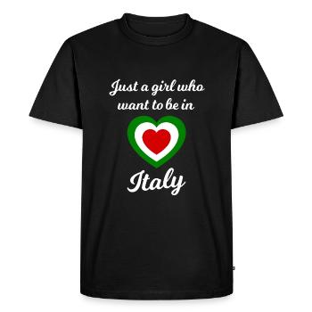 The girl from Italy - Men's Premium Organic T-Shirt - black - Front - Nico (187cm)