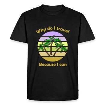 Le Touriste - T-shirt Premium bio Homme - noir - Devant - Nico (187cm)