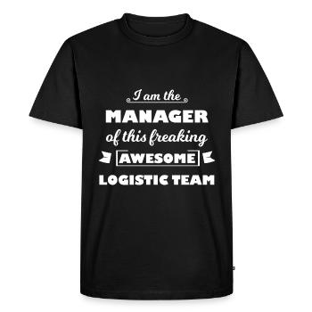 Le responsable logistique - T-shirt Premium bio Homme - noir - Devant - Nico (187cm)