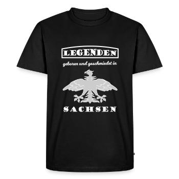 Les légendes de Saxe - T-shirt Premium bio Homme - noir - Devant - Nico (187cm)