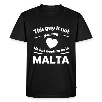 At home in Malta - Men's Premium Organic T-Shirt - black - Front - Nico (187cm)
