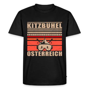 Kitzbühel Austria Retro Sunset Ski 80s - Men's Premium Organic T-Shirt - black - Front - Nico (187cm)