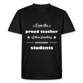 École et université - T-shirt Premium bio Homme - noir - Devant - Nico (187cm)