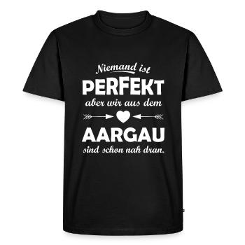 Perfect from Aargau - Men's Premium Organic T-Shirt - black - Front - Nico (187cm)