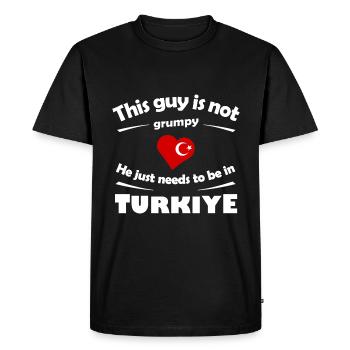 Vacances à Antalya - T-shirt Premium bio Homme - noir - Devant - Nico (187cm)
