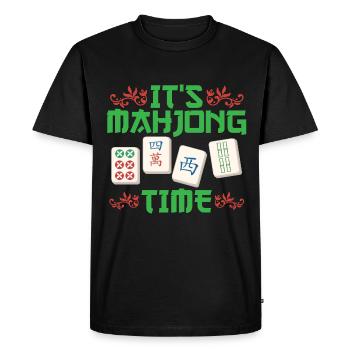 Cadeau pour les fans de Mahjong - T-shirt Premium bio Homme - noir - Devant - Nico (187cm)