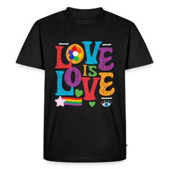 LOVE is Love LGBTQ Rainbow Pride - Men's Premium Organic T-Shirt - black - Front - Nico (187cm)