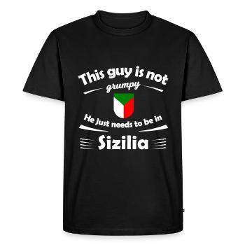 La nostalgie de la Sicile - T-shirt Premium bio Homme - noir - Devant - Nico (187cm)