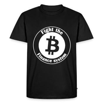 Be your own bank - Men's Premium Organic T-Shirt - black - Front - Nico (187cm)