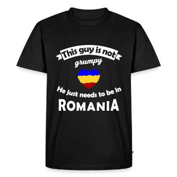 Homesickness for Romania - Men's Premium Organic T-Shirt - black - Front - Nico (187cm)